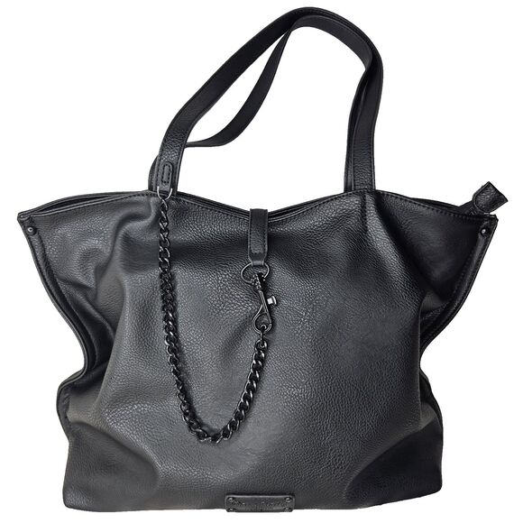 Darcy Marks Handbags - Darcy Marks Of London Large Shoulder Bag, Black, With Chain Closure Detail